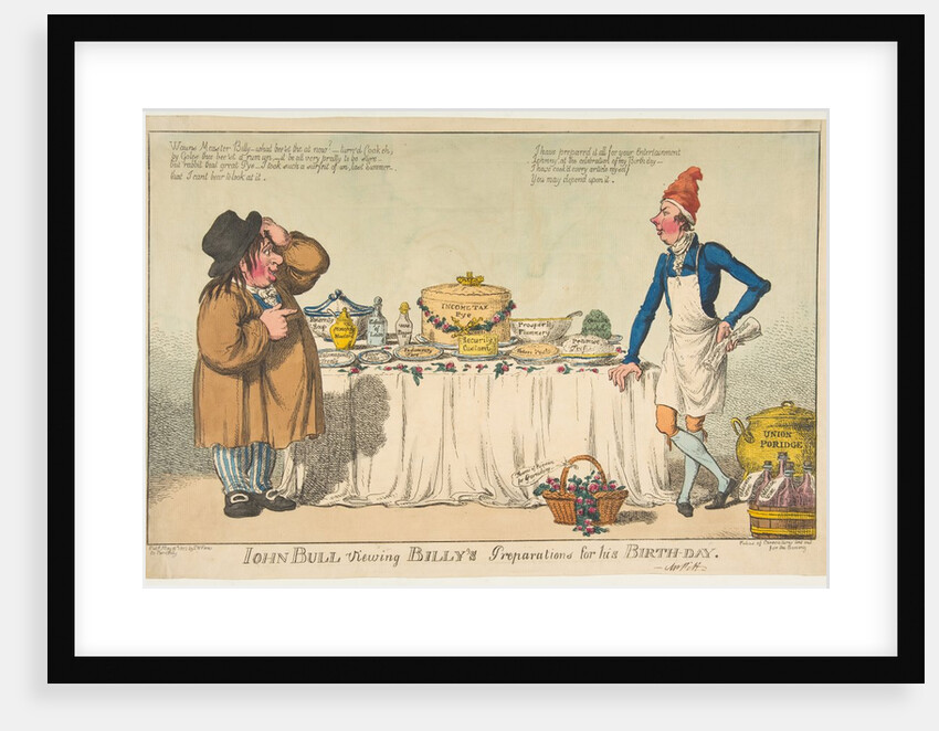 John Bull Viewing Billy's Preparations for his Birth-day, May 18, 1802 by Charles Williams