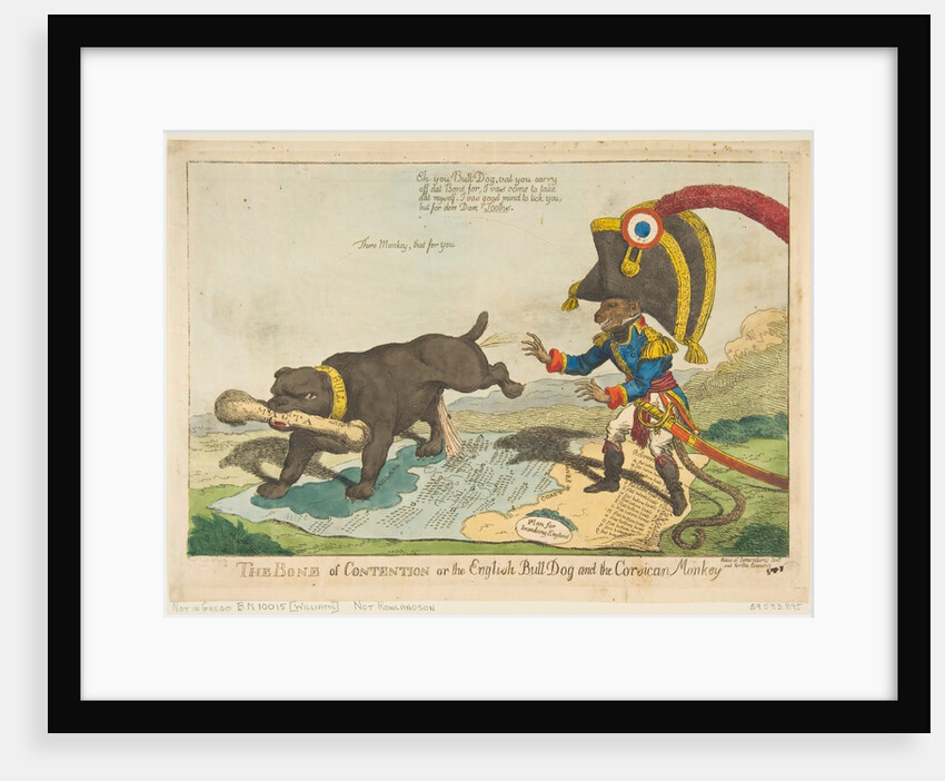 The Bone of Contention or the English Bull Dog and the Corsican Monkey, June 14, 1803 by Charles Williams