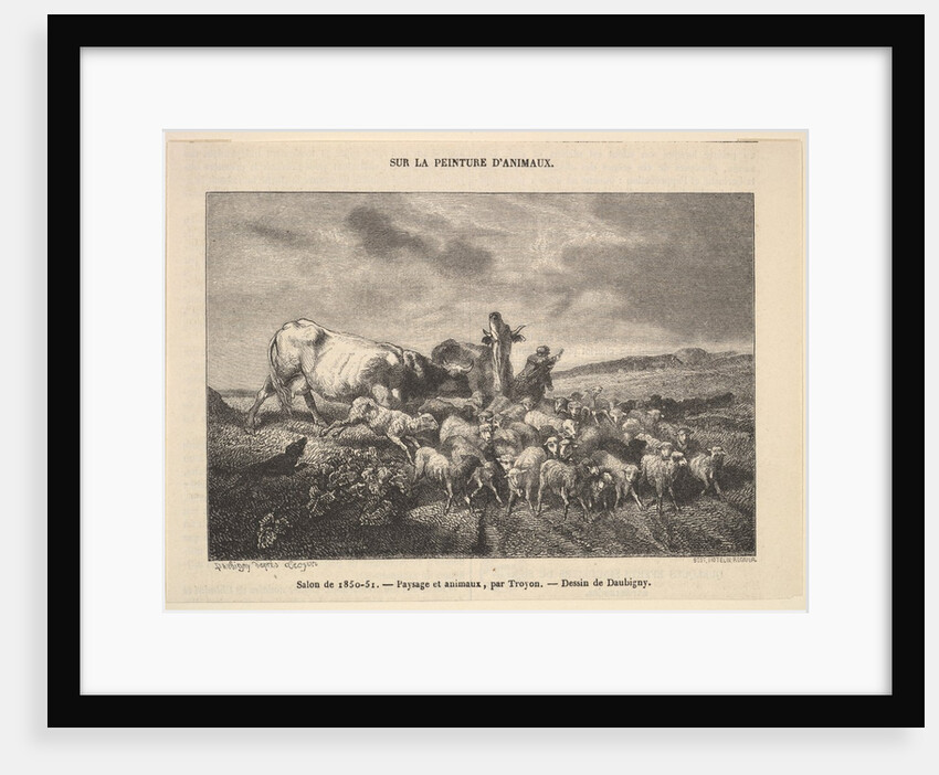 Salon de 1850-51; Paysage et Animaux, par Troyon, 1850-51 by Charles Francois Daubigny