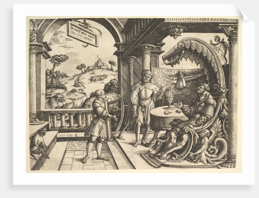 David playing the harp before Saul, 1531 by Christoph Bockstorffer