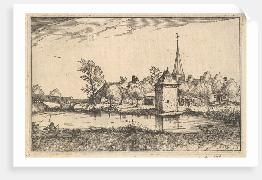 Pond and a Village, plate 15 from Regiunculae et Villae Aliquot Ducatus Brabantiae, ca. 1610 by Claes Jansz Visscher