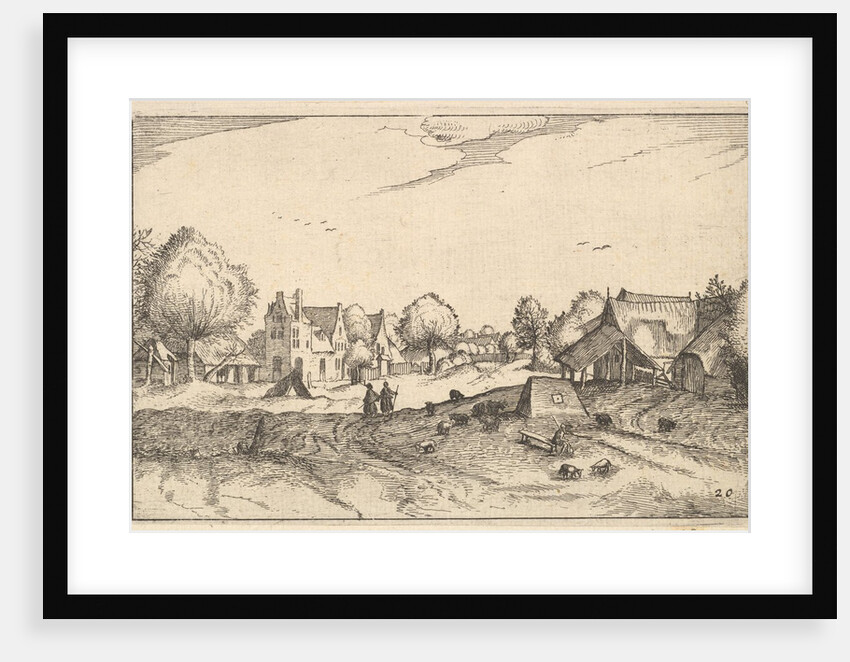 Village Road, plate 20 from Regiunculae et Villae Aliquot Ducatus Brabantiae, ca. 1610 by Claes Jansz Visscher