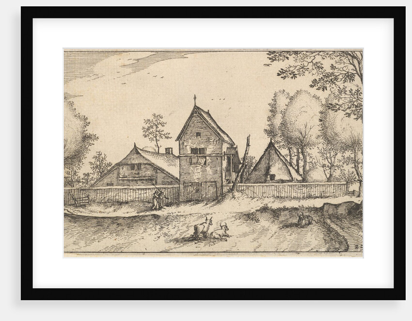 Large Walled Farm, plate 23 from Regiunculae et Villae Aliquot Ducatus Brabantiae, ca. 1610 by Claes Jansz Visscher