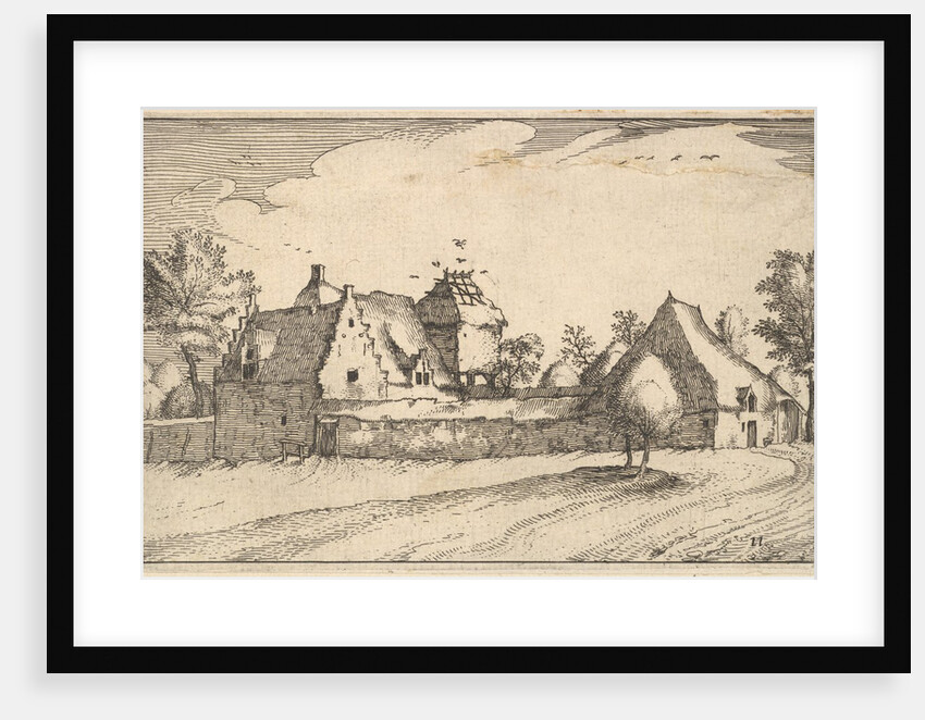 Walled Farm, plate 11 from Regiunculae et Villae Aliquot Ducatus Brabantiae, ca. 1610 by Claes Jansz Visscher