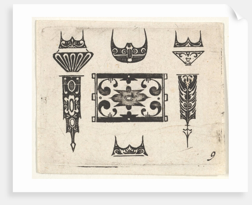 Blackwork Print with Nine Motifs, ca. 1620 by Claes Jansz Visscher