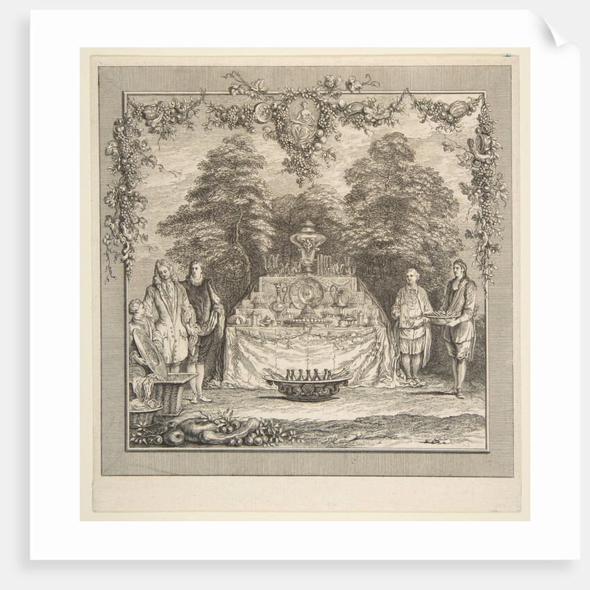 La Colation preparee dans un jardin by Claude Gillot/Jacques Gabriel Huquier
