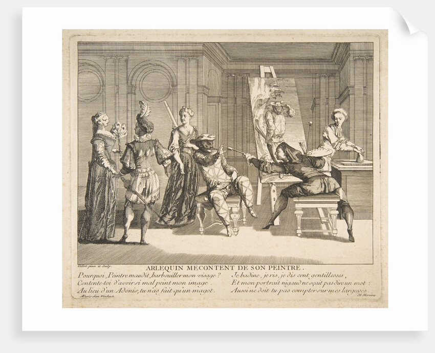 Arlequin Mecontent de Son Peintre by Claude Gillot/Jacques Gabriel Huquier