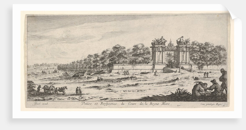 View of the gate of the residence of the Queen Mother, from the series 'Views and new …, ca. 1644 by Claude Goyrand