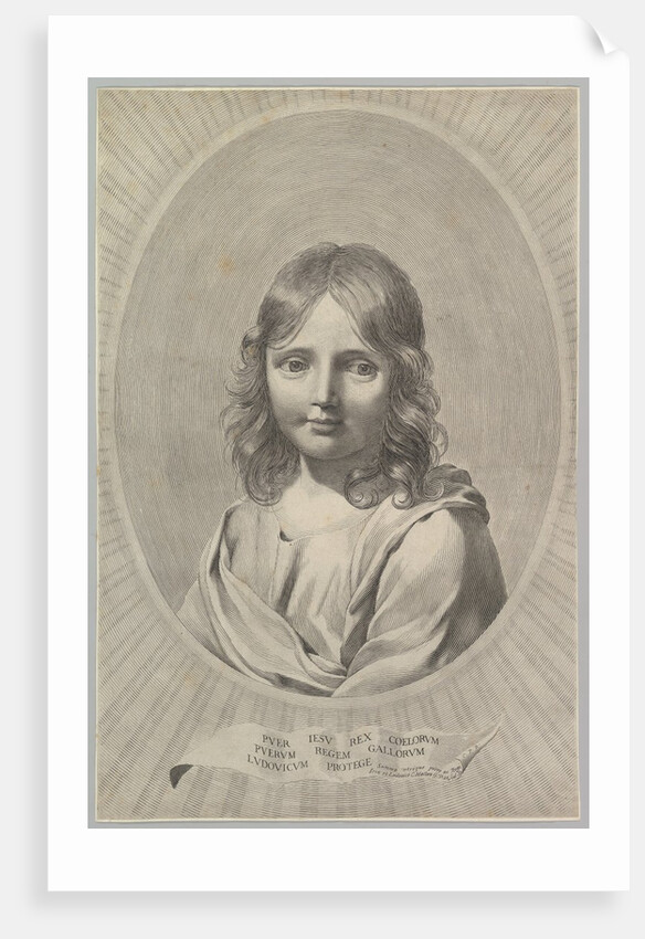 Bust of Jesus as a Child in an Oval by Claude Mellan