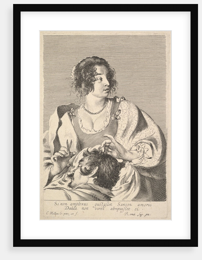 Delilah Cutting Samson's Hair by Claude Mellan