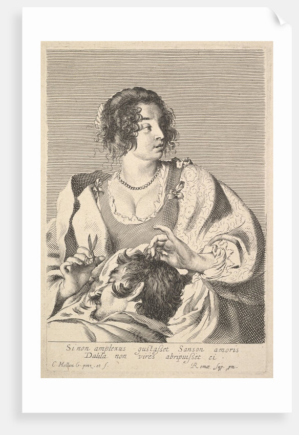 Delilah Cutting Samson's Hair by Claude Mellan