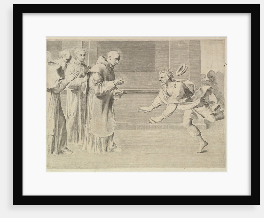 St. William, Duke of Aquitaine, Converted by St. Bernard by Claude Mellan