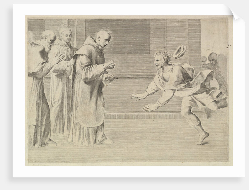 St. William, Duke of Aquitaine, Converted by St. Bernard by Claude Mellan