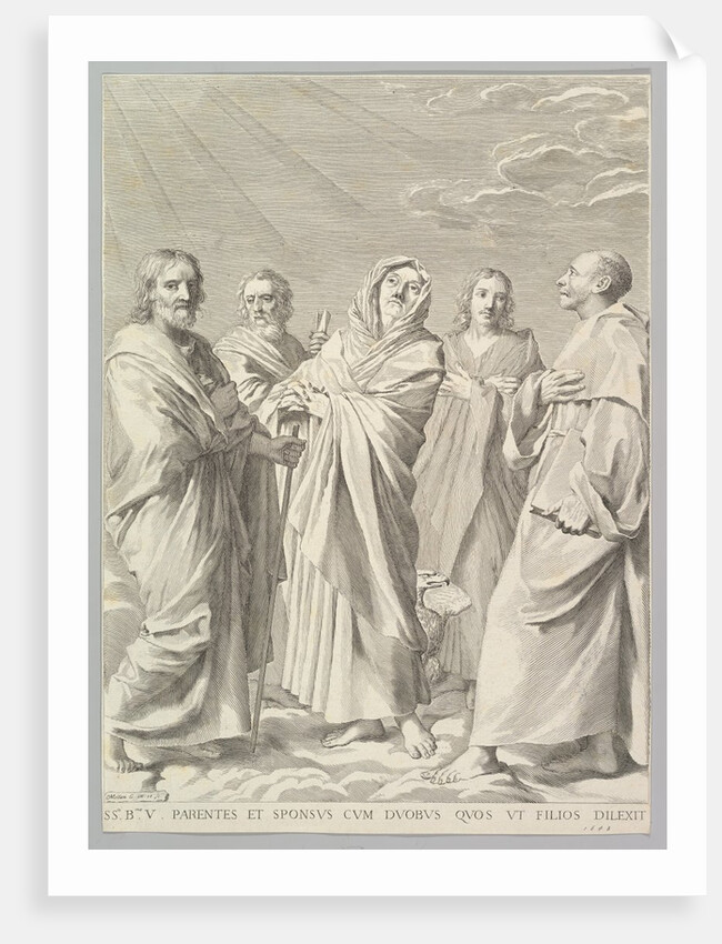Sts. Anne, Joseph, Joachim, Bernard and John the Evangelist, 1648 by Claude Mellan