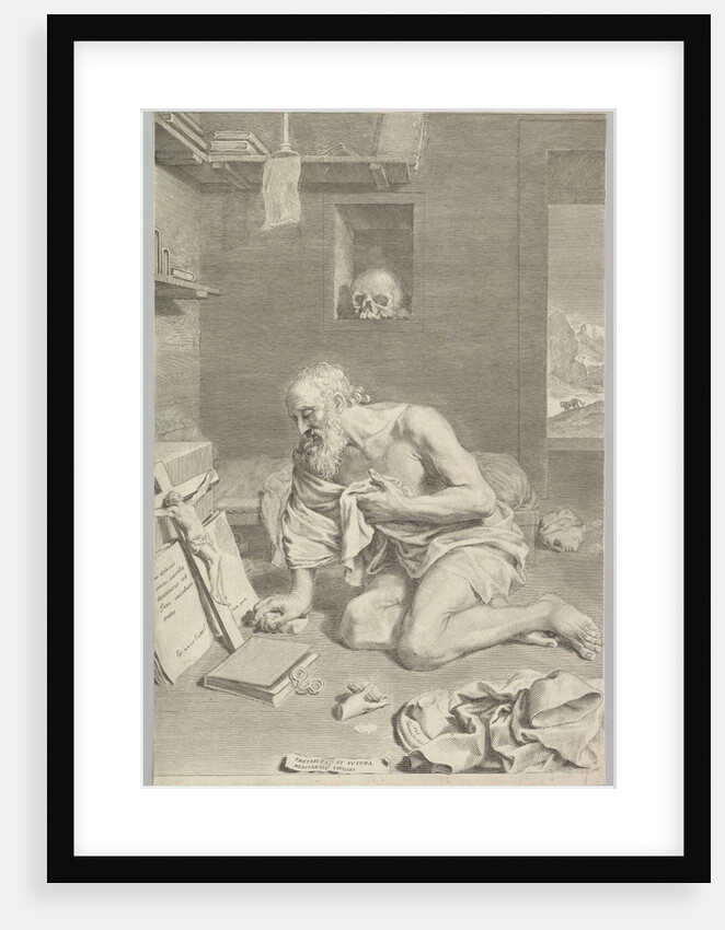 St. Jerome Praying in His Cell, 1665 by Claude Mellan