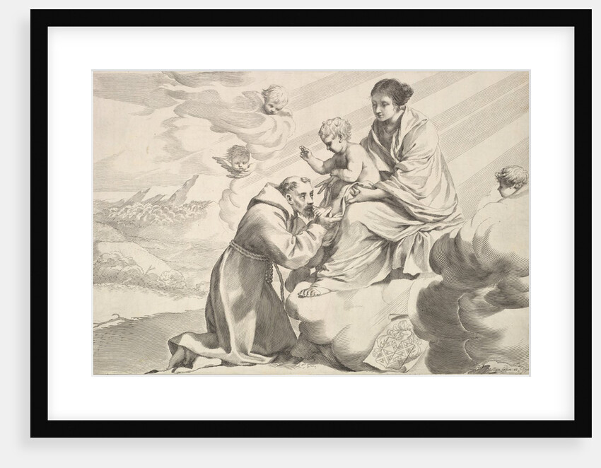 St Francis of Assisi Adoring the Christ Child on the Virgin's Lap by Claude Mellan