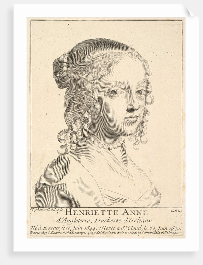Henriette-Anne d'Angleterre, duchesse d'Orléans by Claude Mellan