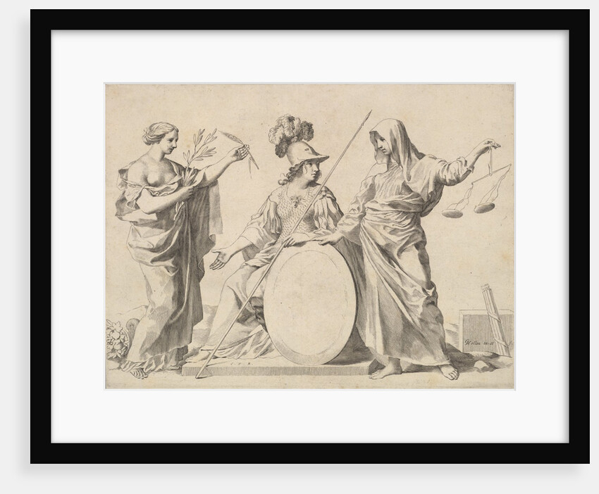 Minerva Flanked by Peace and Justice by Claude Mellan