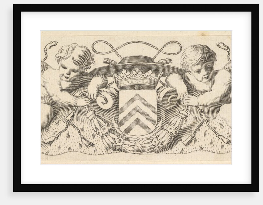 Two Cherubs with the Arms of Cardinal Richelieu, before 1642 by Claude Mellan