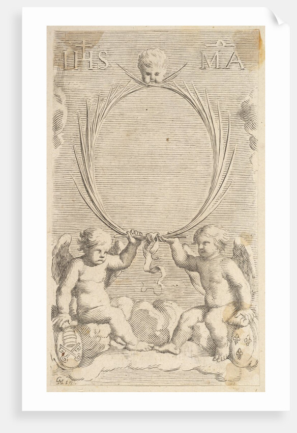 Two Angels Seated on Clouds by Claude Mellan