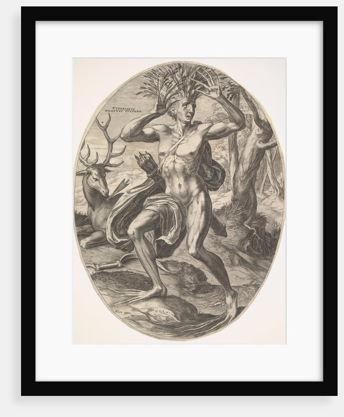 Cyparissus from set The Rural Gods, 1565 by Cornelis Cort