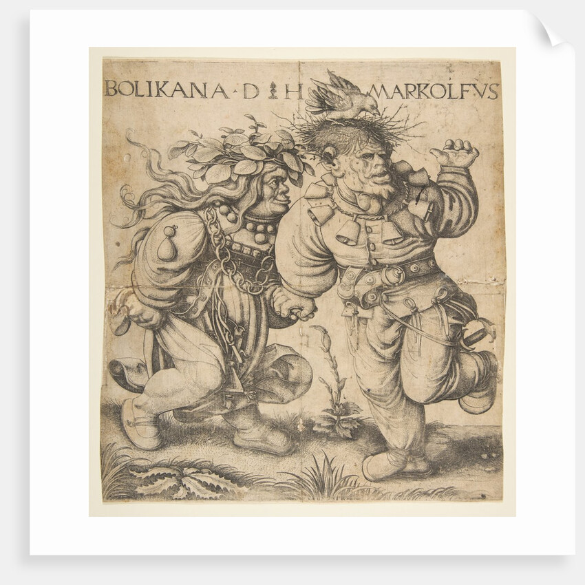 Bolinka and Marcolfus, late 15th-early 16th century by Daniel Hopfer