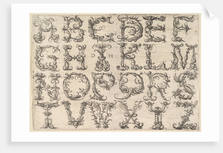 Ornamented Roman Majuscule Alphabet, ca. 1520 by Daniel Hopfer