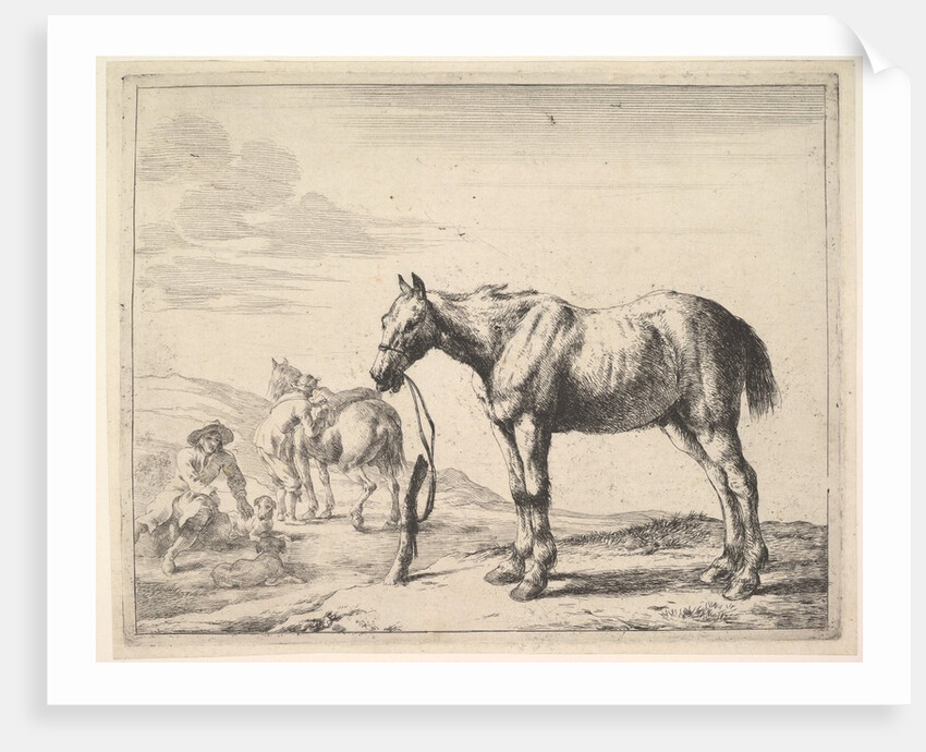 Horse Bound to a Post, turned left by Dirck Stoop
