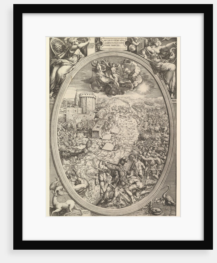 The Battle of Mühlberg with the army of Charles V crossing the Elbe River, 1551 by Enea Vico