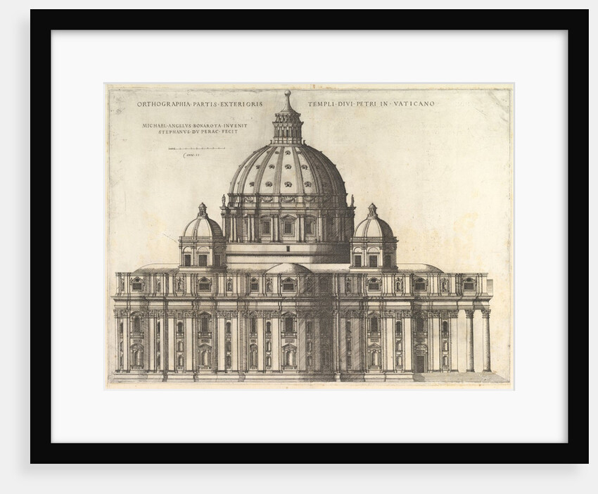 Speculum Romanae Magnificentiae: Elevation Showing the Exterior of Saint Peter's Basili…, 1558-61 by Etienne Duperac