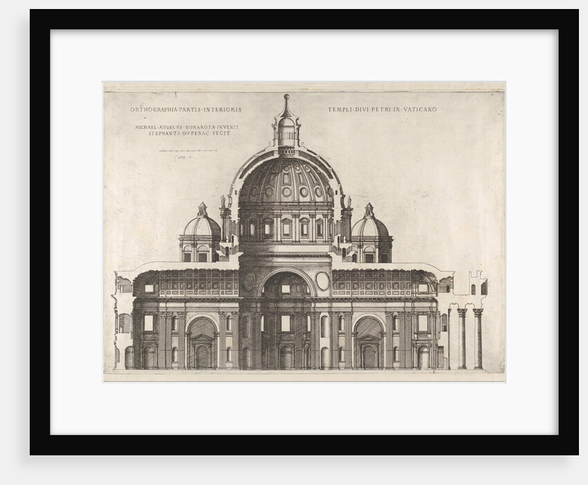 Speculum Romanae Magnificentiae: Longitudinal Section Showing the Interior of Sai…, 1551, 1558-61 by Etienne Duperac