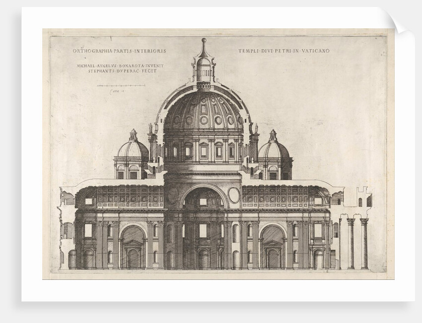 Speculum Romanae Magnificentiae: Longitudinal Section Showing the Interior of Sai…, 1551, 1558-61 by Etienne Duperac