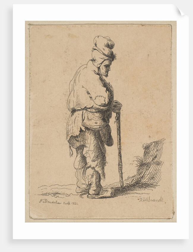 Beggar Leaning on a Stick, 1851 by F Bradshaw