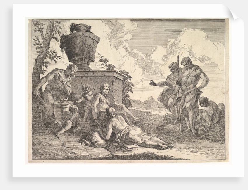 Satyr with Club and Seven Figures, from 'Bacchanals and Histories', 1744 by Francesco Fontebasso