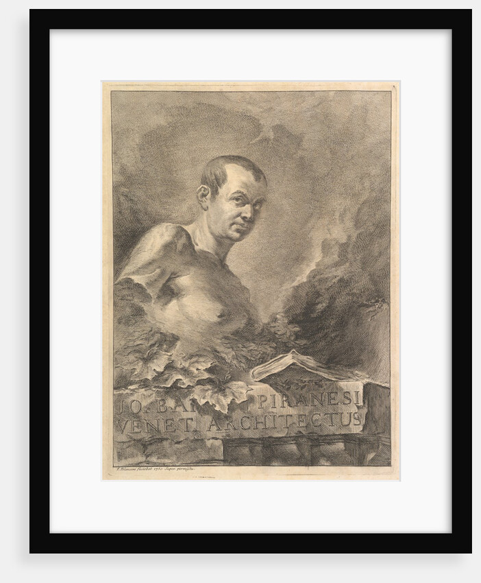 Portrait of G.B. Piranesi in imitation of an antique bust, from Opere varie di Architettur…, 1750 by Francesco Polanzani