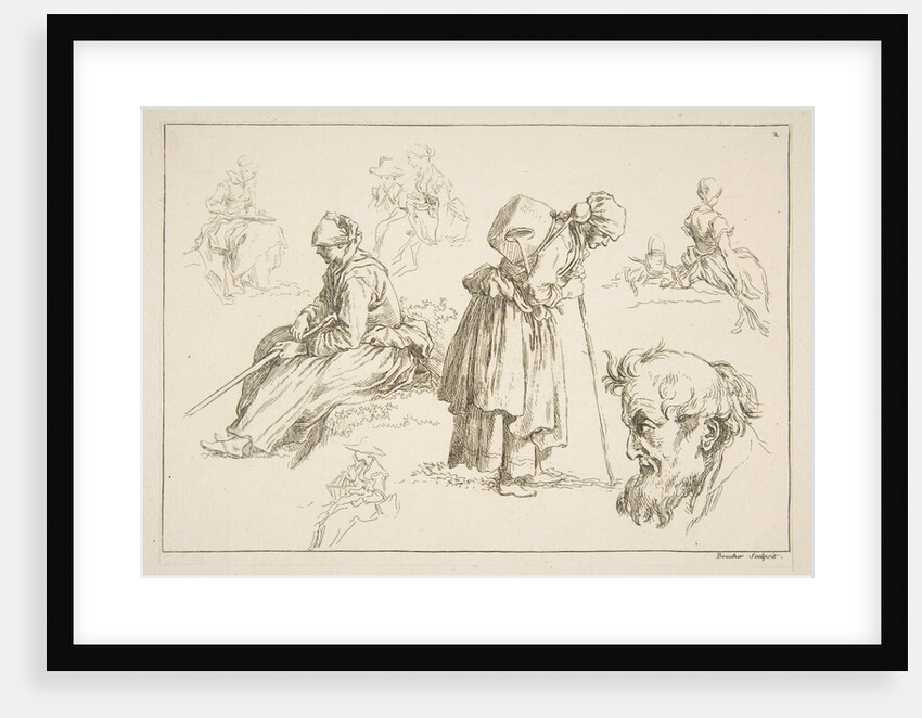 Sheet of Sketches, 1753 by Francois Boucher