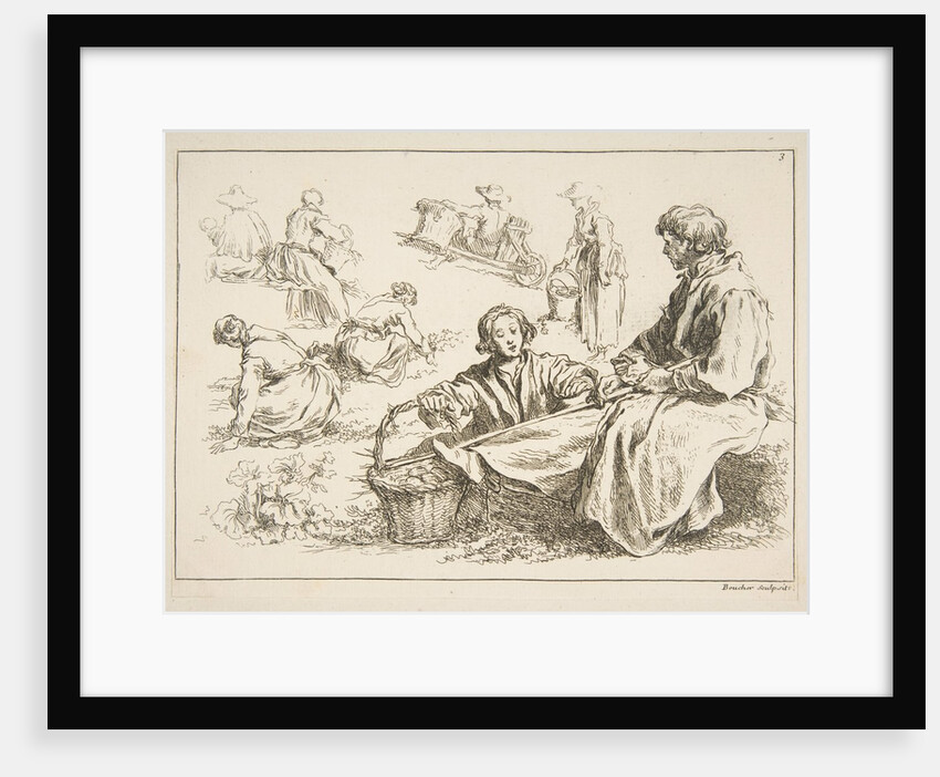 Sheet of Sketches, 1753 by Francois Boucher