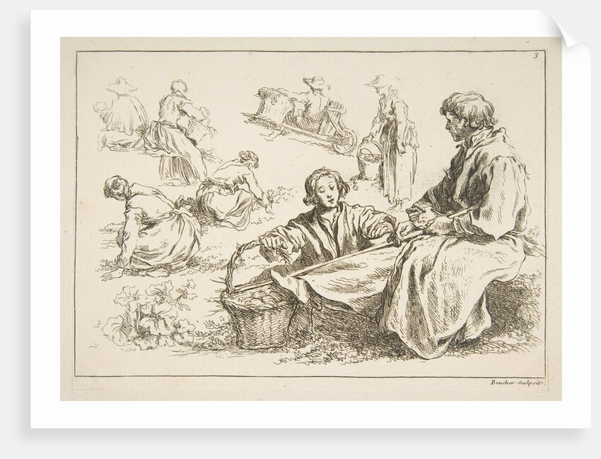 Sheet of Sketches, 1753 by Francois Boucher
