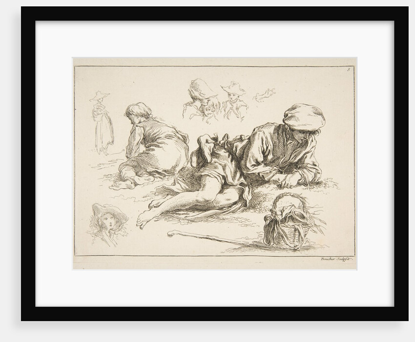 Sheet of Sketches, ca. 1735 by Francois Boucher