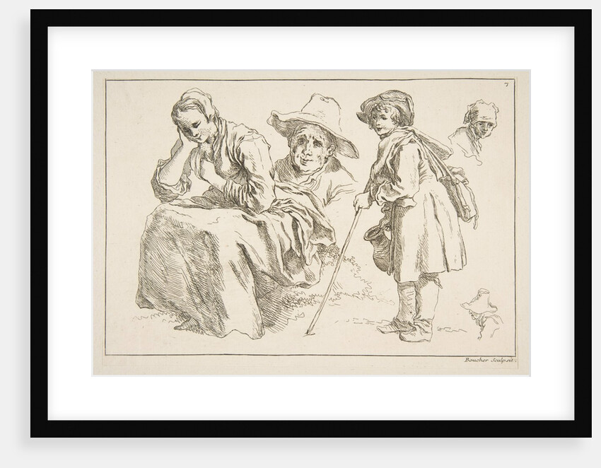 Sheet of Sketches, 1753 by Francois Boucher