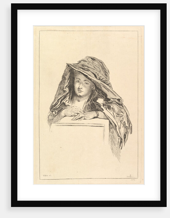 Bust Portrait of a Woman wearing a Hooded Mantle, 18th century by Francois Boucher