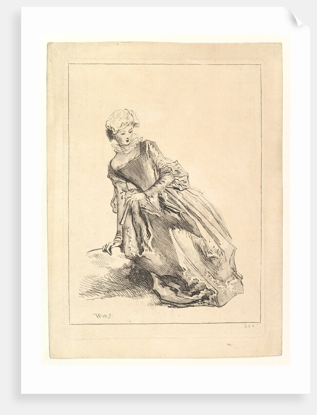 Woman leaning to left, 1722-28 by Francois Boucher