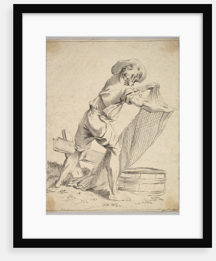 Peasant Holding Fish Net, 18th century by Unknown
