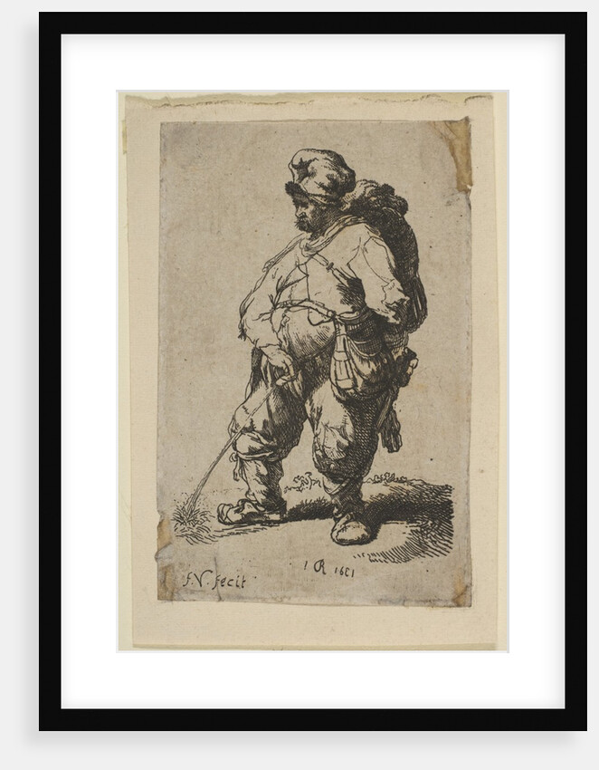 A Man Making Water, 18th century by Francois Vivares