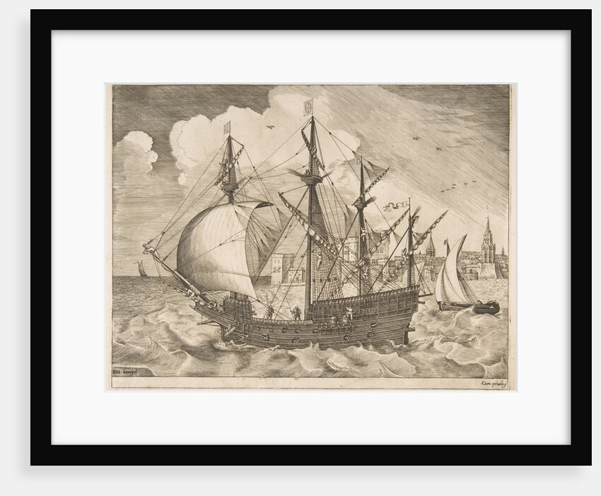 Armed Four-Master Putting Out to Sea from The Sailing Vessels, ca. 1555-56 by Frans Huys