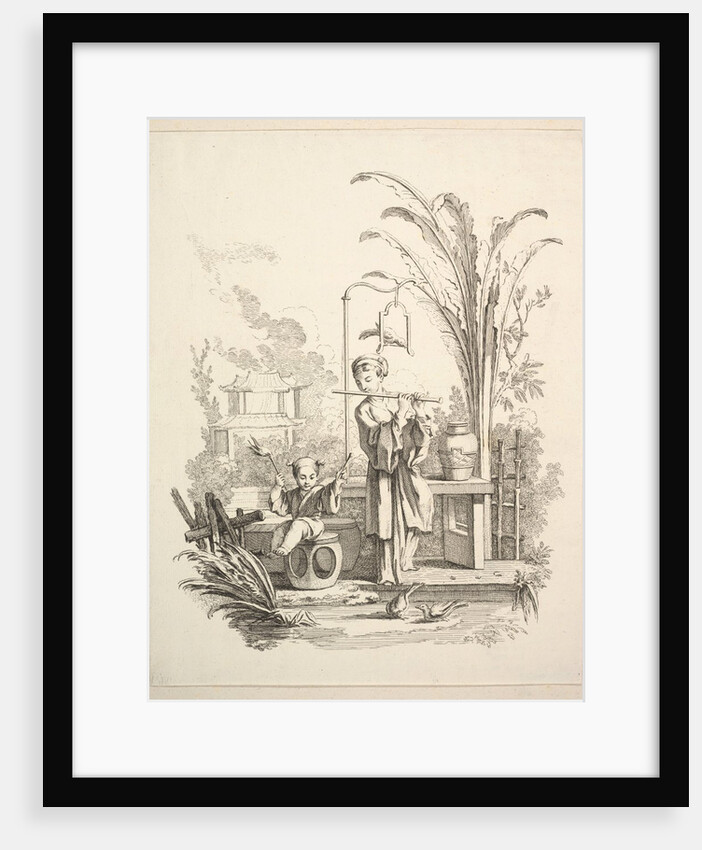 Flautist and a Child Timpanist, ca. 1742 by Gabriel Huquier