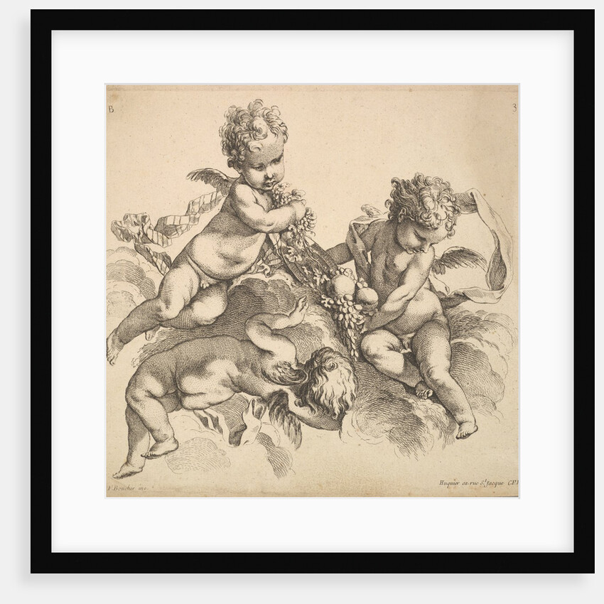 Three Children with a Fruit Plate, 1738-45 by Gabriel Huquier