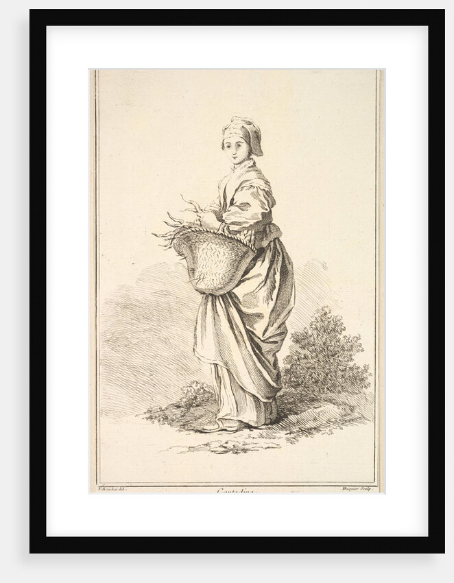 Contadina, from Recueil de diverses fig.res étrangeres Inventées par F. Boucher P…., 18th century by Gabriel Huquier