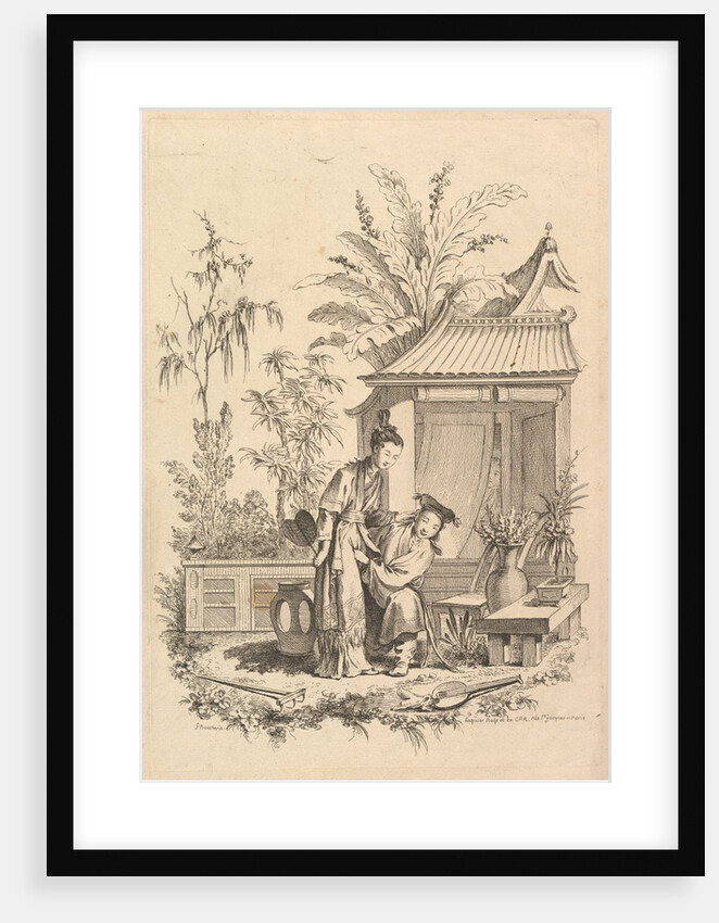 Chinoiserie scene with figures in a landscape, 18th century by Gabriel Huquier