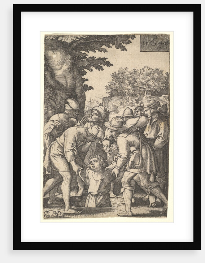 Joseph lowered into a well by his brothers, from the series 'The Story of Joseph', 1546 by Georg Pencz